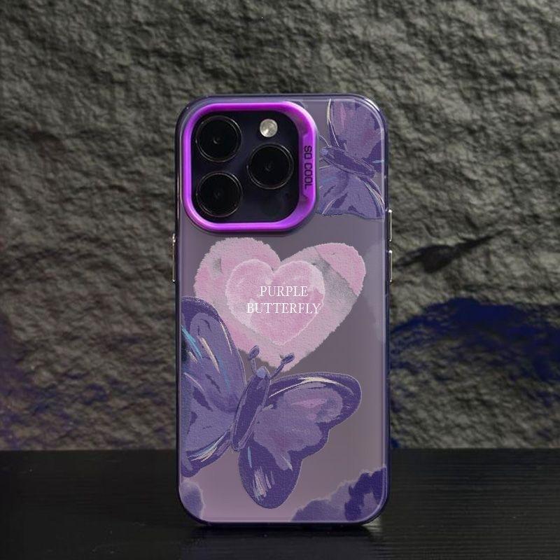 Color silver high value for Apple 16/13/12 anti-drop mobile phone case X matte XSMAX love butterfly 15 trendy models