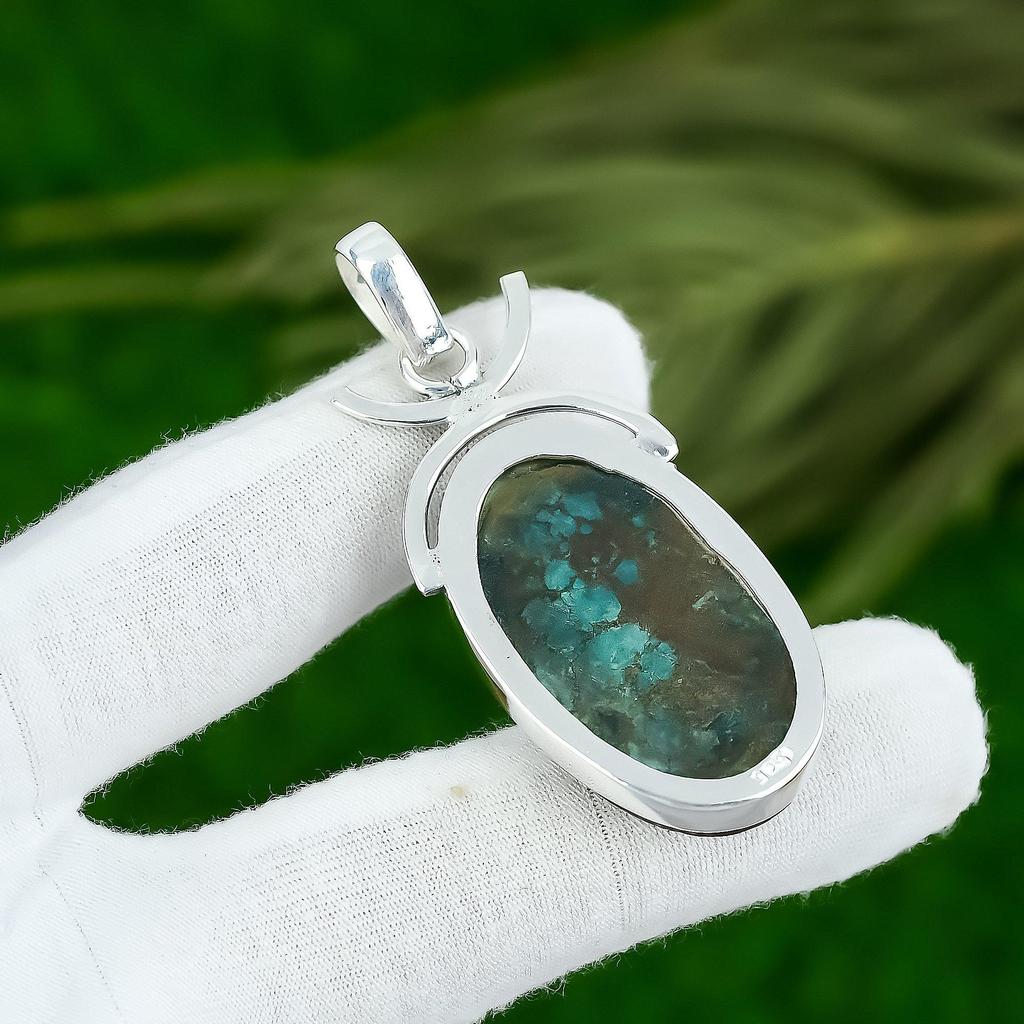 Sterling Silver Throat Chakra Natural Tibetan Turquoise New Wife Pendant Jewelry