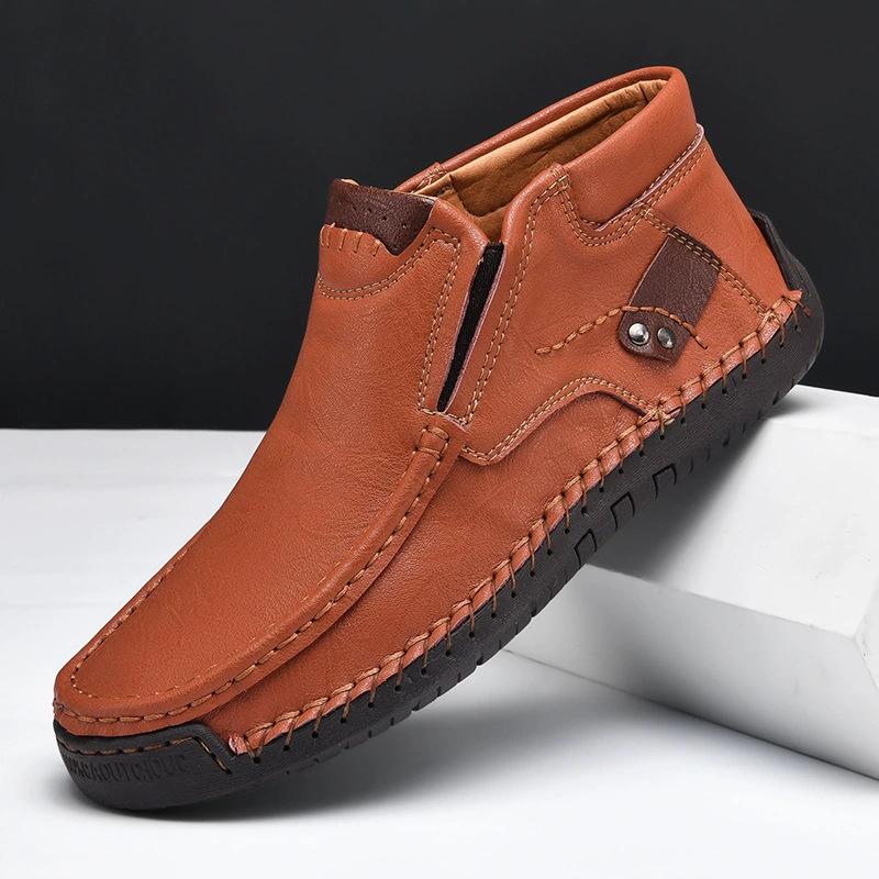 9916 Men's Shoes Outdoor Casual Shoes One-pedal Flat-soled Handmade Leather Shoes Spring Low-top Large-size Loafer Cowhide Surface