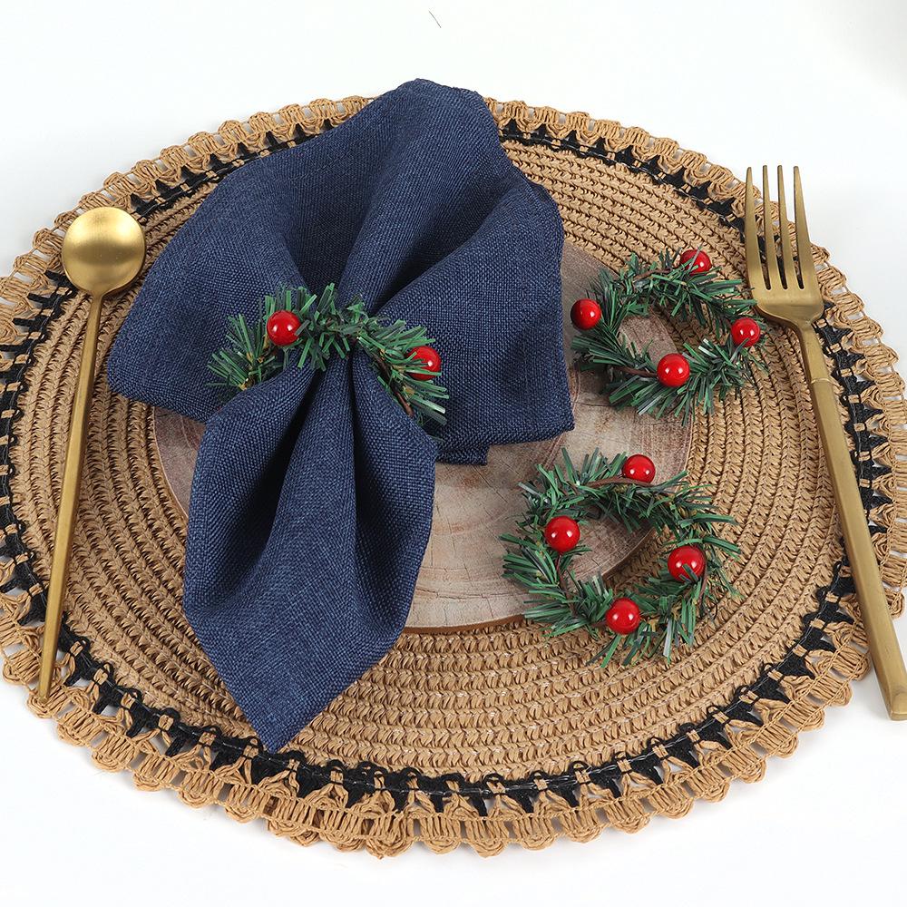 

Handmade Red Berry Pine Wreath Napkin Ring