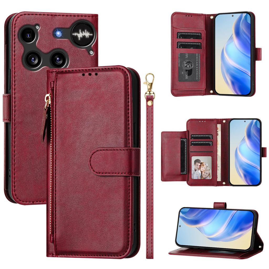 For Nothing Phone (3) 5G Case Zipper Pocket Multiple Card Slots Leather Phone Cover