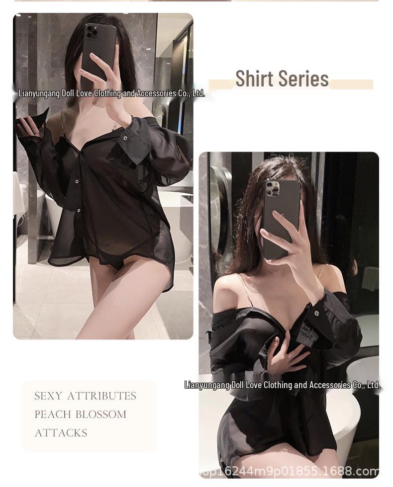 Women's Erotic Lingerie: Sexy Spring Pajama Shirt - Pure Desire Temptation