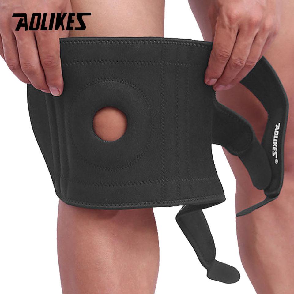 Aolikes Sports Knee Support Elastic Breathable Patella Brace for Running Gym Cycling Basketball Football Knee Pads