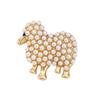 Delicate Faux Pearl Inlaid Sheep Brooch Lightweight Durable Lapel Pin for Graduation Party Daily Outfit Women Accessory
