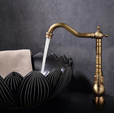 All-copper Creative Wash Basin Faucet Sink Retro Faucet Kitchen Hot and Cold Faucet Basin Dish Basin Faucet