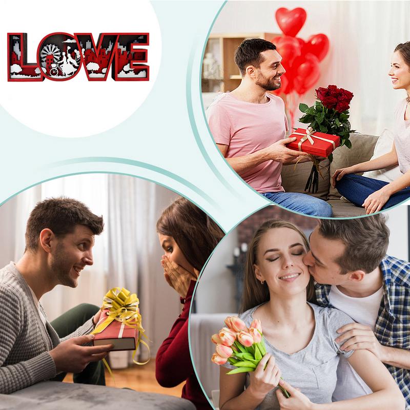 1pc Love Word Table Top Sign Home Design Art Ornament Three-dimensional Valentine's Day LOVE Romantic Crafts Home Decor Gifts