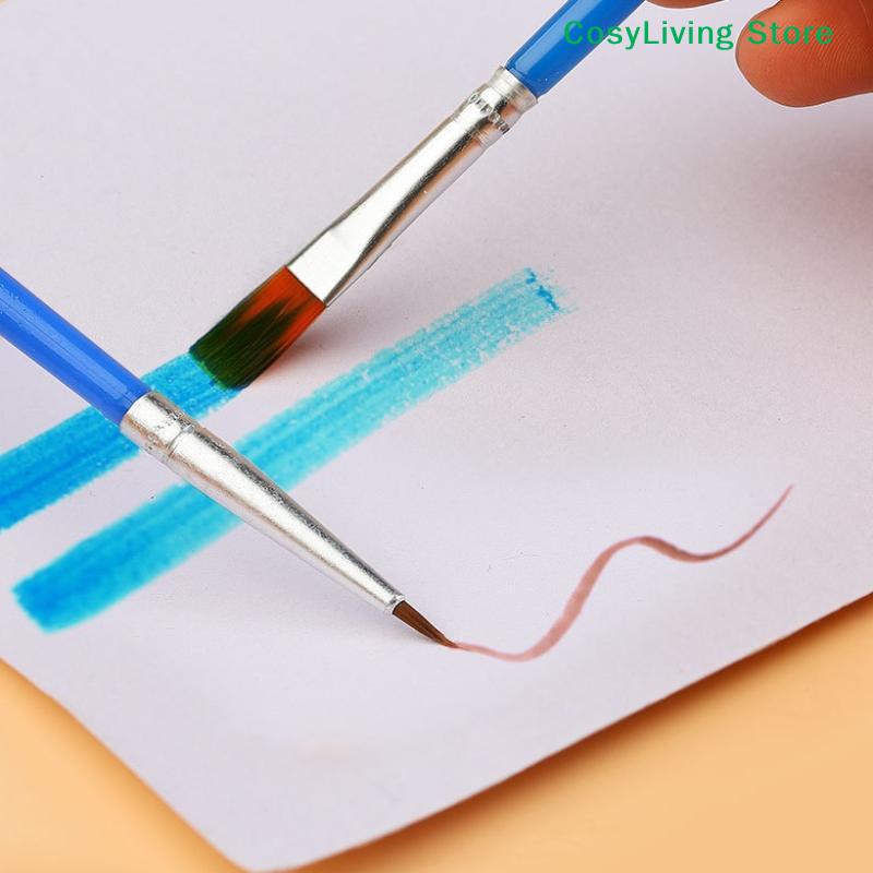 1Set Round Nylon Flat Hair Brush For Oil Acrylic Watercolor Painting Brushes Set Art Kids/Artists/Beginners/Students