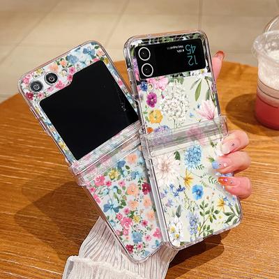 Creative Flower Case For Samsung Galaxy Z Flip 5 4 3 6 Luxury Butterfly Plant Love Heart Hard Cover For Samsung Z Flip5 Flip4