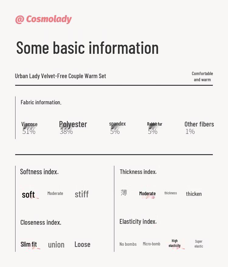 Women's Rabbit Velvet Fleece-Lined Thermal Underwear Set