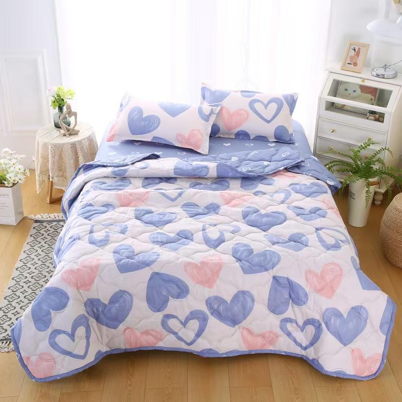 New Printed Quilt Washed Cotton Quilt Summer Thin Quilt Skin Friendly Bedding Air Conditioning Thin Blanket Home Textiles Machine Washable