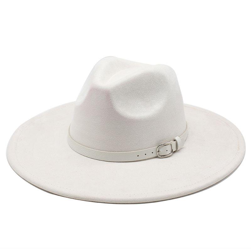 Big Edge Jazz Top Hat Women'S 9Cm Brim Suede Peach Heart Top Fringed Hat