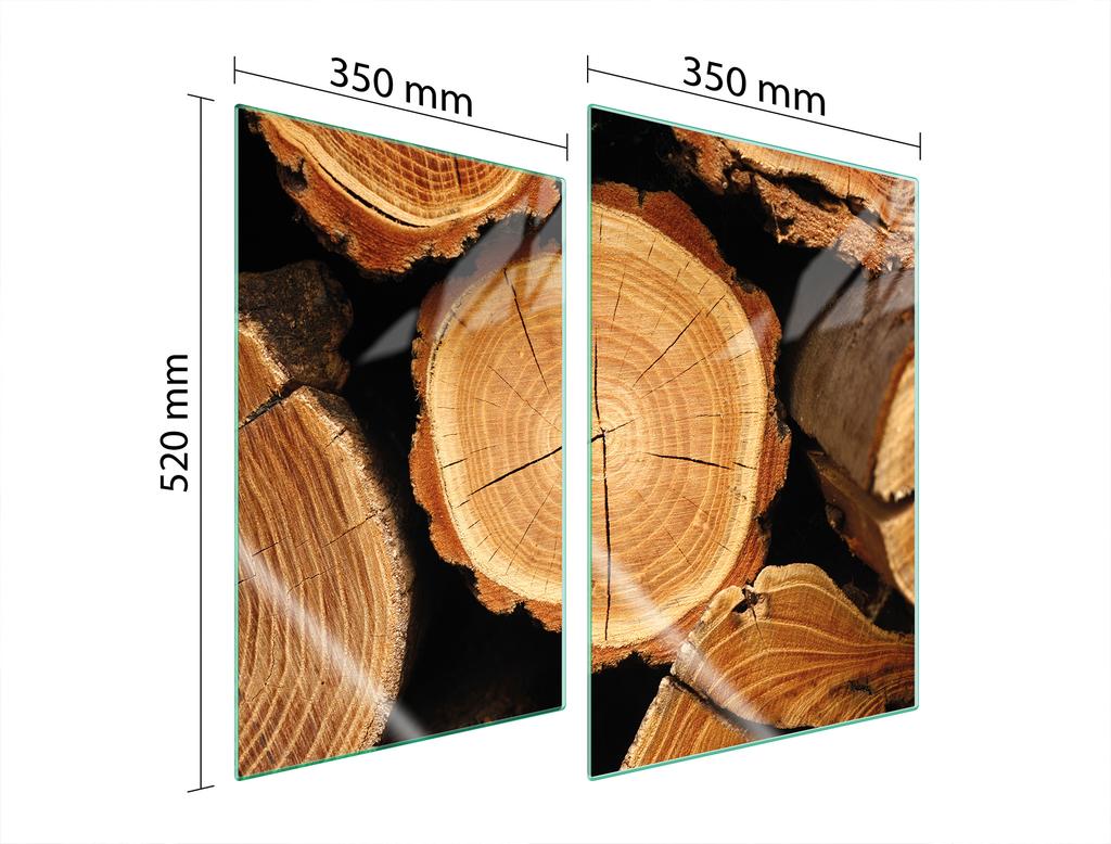 SZKLANA PŁYTA OCHRONNA DO KUCHNI 2x35x52 DREWNO