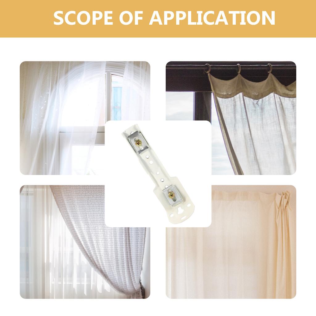 6Pcs Curtain Track Install Code Holder Premium Metal Wall Mount Brackets for Ceiling Track Curtains Residential Commercial