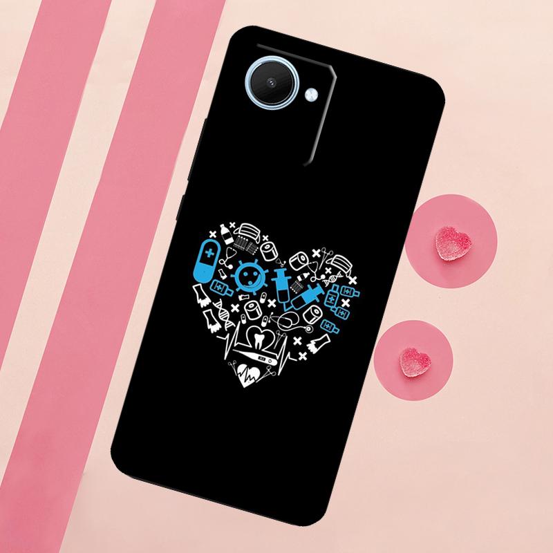 Nurse Medical Health Heart For Realme C67 C75 C63 C61 C71 C55 C51 C65 C53 10 11 12 13 14 15 Pro Plus GT6 GT7 Pro Case