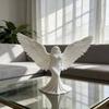 3D Printed Goddess Angel Statue Pure White Wings  Ornament for Living Room Desktop Spiritual Decor