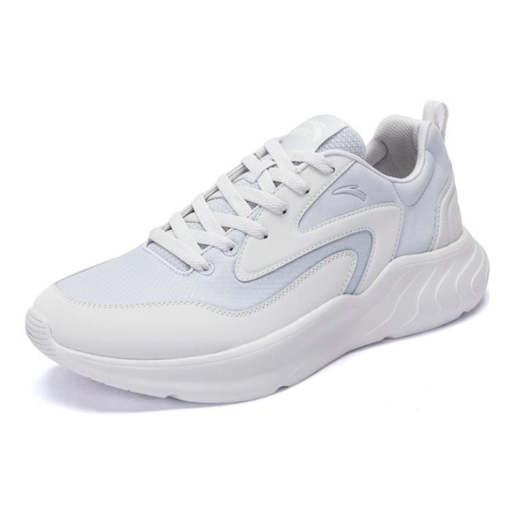Anta Trendy Versatile Shock Absorbing Wear Resistant Low Top Casual Shoes Men sneaker Gray White 112518814R-2