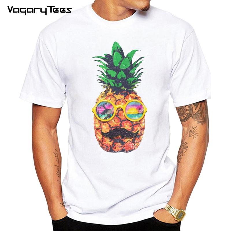 men Clothes 2020 Sun Beach Pineapple Funny Aesthetic Printed Tshirt men Leisure Short Sleeve O-neck T Shirt Fruit T-shirt