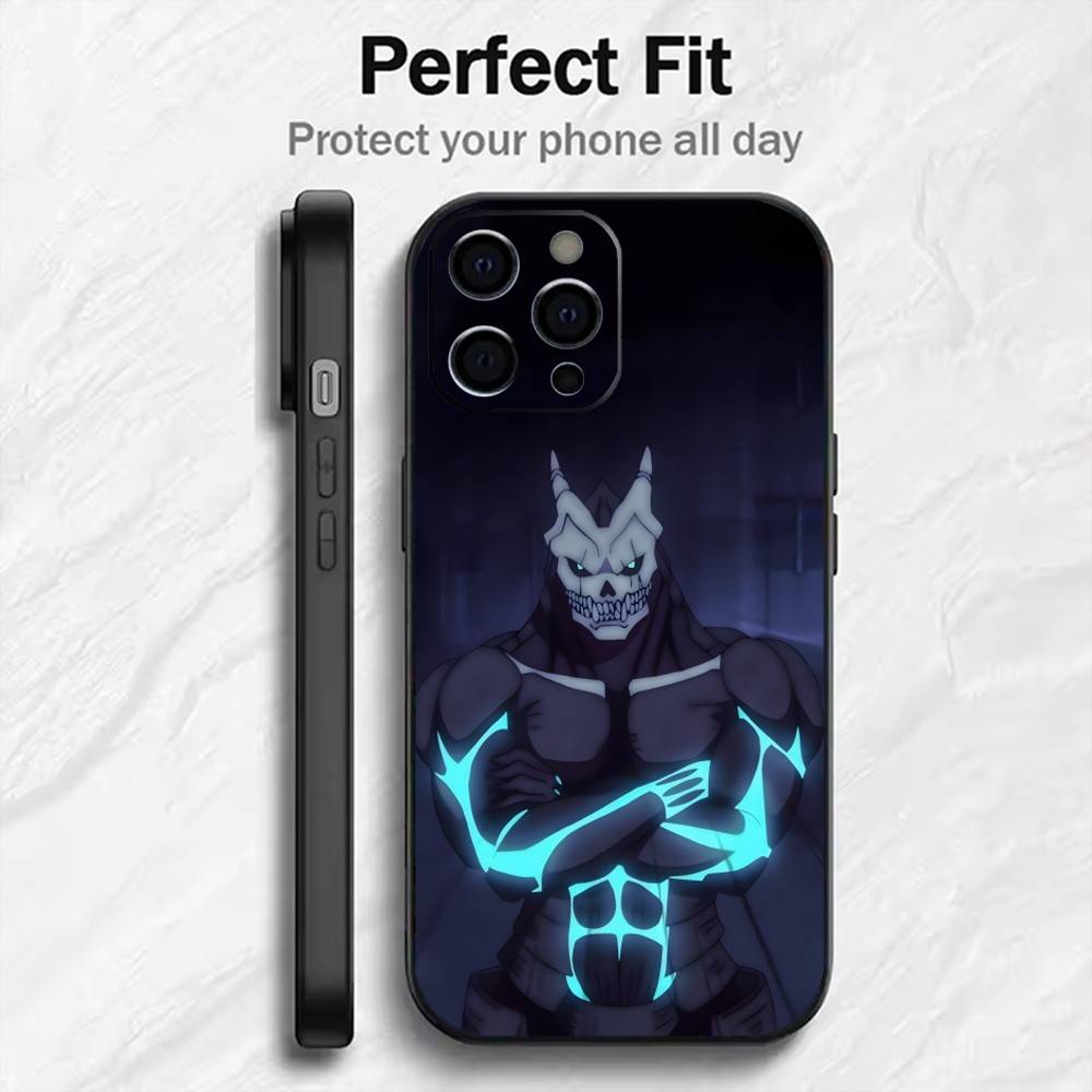 

Чехол для телефона Kafka-K-Kaiju NO.8 Аниме Монстр Для iPhone17,16,15,14,13,12 Plus,Max Мягкий Силиконовый Черный Чехол iPhone17