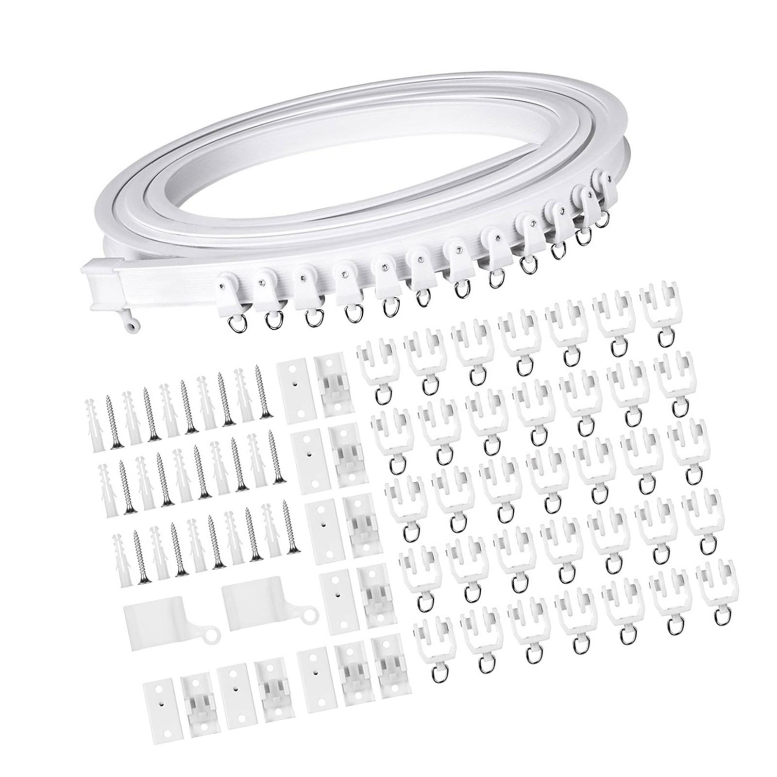 

Белые карнизные направляющие, комплекты 5 метров, бесшумные глайдеры, ролики, простая установка для оформления окон дома и офиса