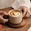 Traditional Ceramic Tea Mug With Wooden Base Large Capacity Cup For Coffee Hot Drink And Home Decoration