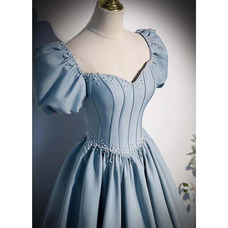 Long Dress Women Gown Dresses A Line Vestidos High Waist Y2k Streetwear Puff Sleeve Elegant Splice Party Night Work Evening