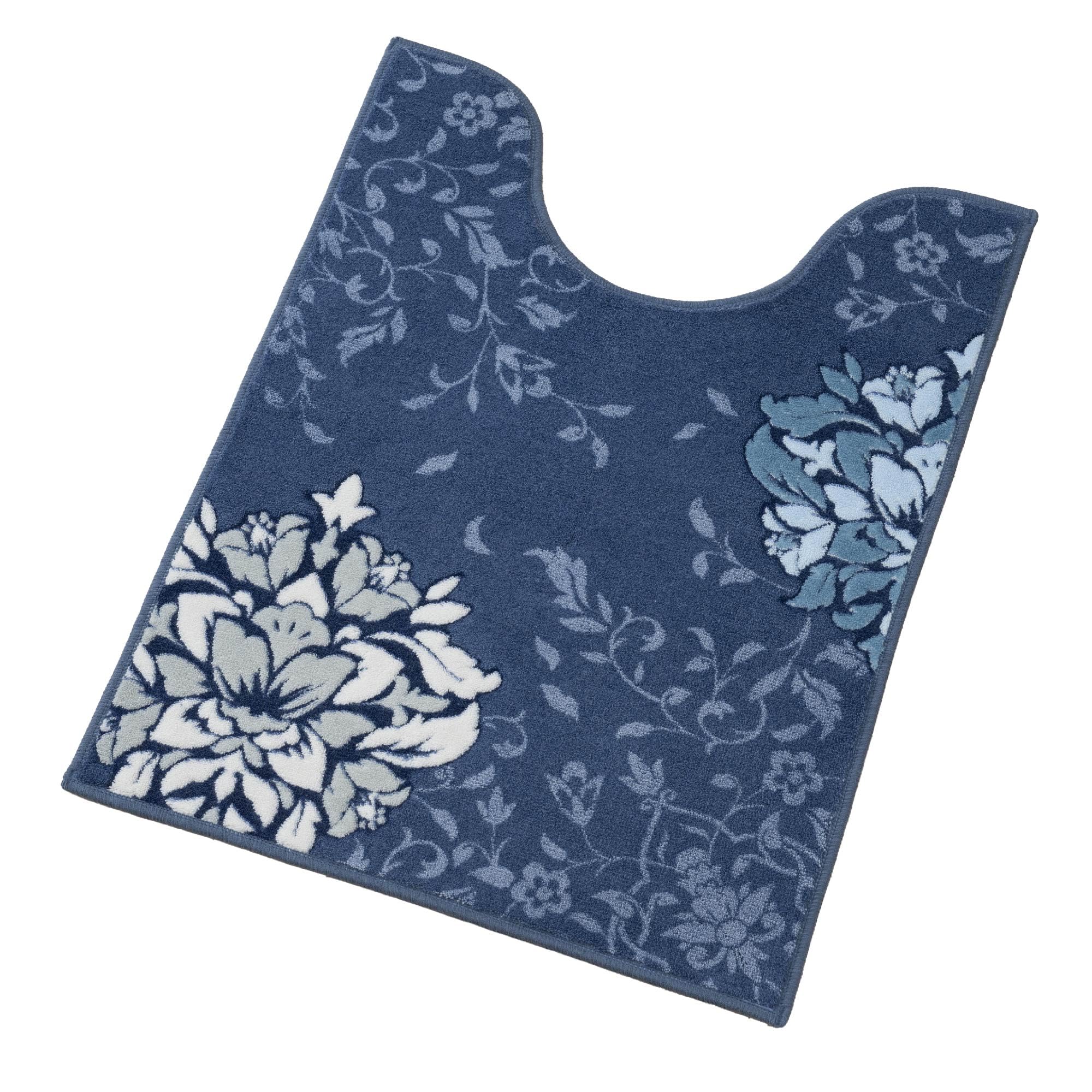 

Senko DECORMUSEE Precious Long Toilet Mat, Approx. 80 x 60 cm, Navy Blue, Elegant, 30276