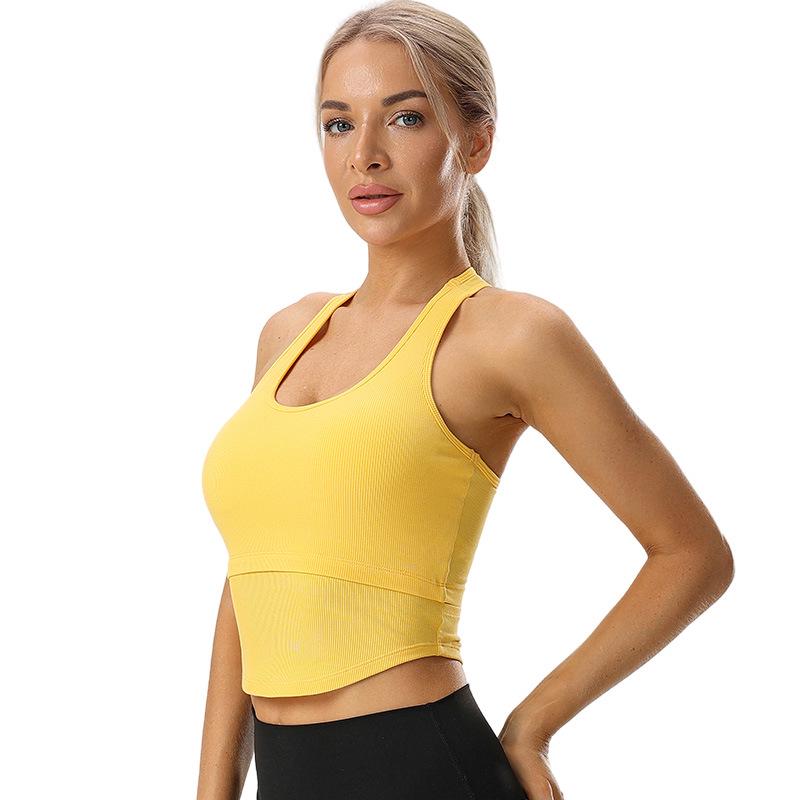 Women's High-Impact Sports Bra with Chest Pad - Shockproof Yoga and Running Top