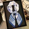 Spring and Summer New Floral Printing Simulation Silk Square Scarf Women's Decorative Shirt Scarf Silk Scarf Multi-functional Matching Headscarf