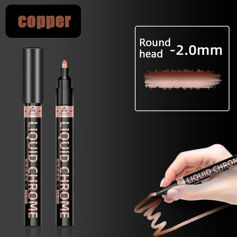 Chrome Mirror Marker Pen 0.7/1/2mm DIY Reflective Art Paint Pen Permanent Color Markers Gold Silver Bronze Marker Car Styling