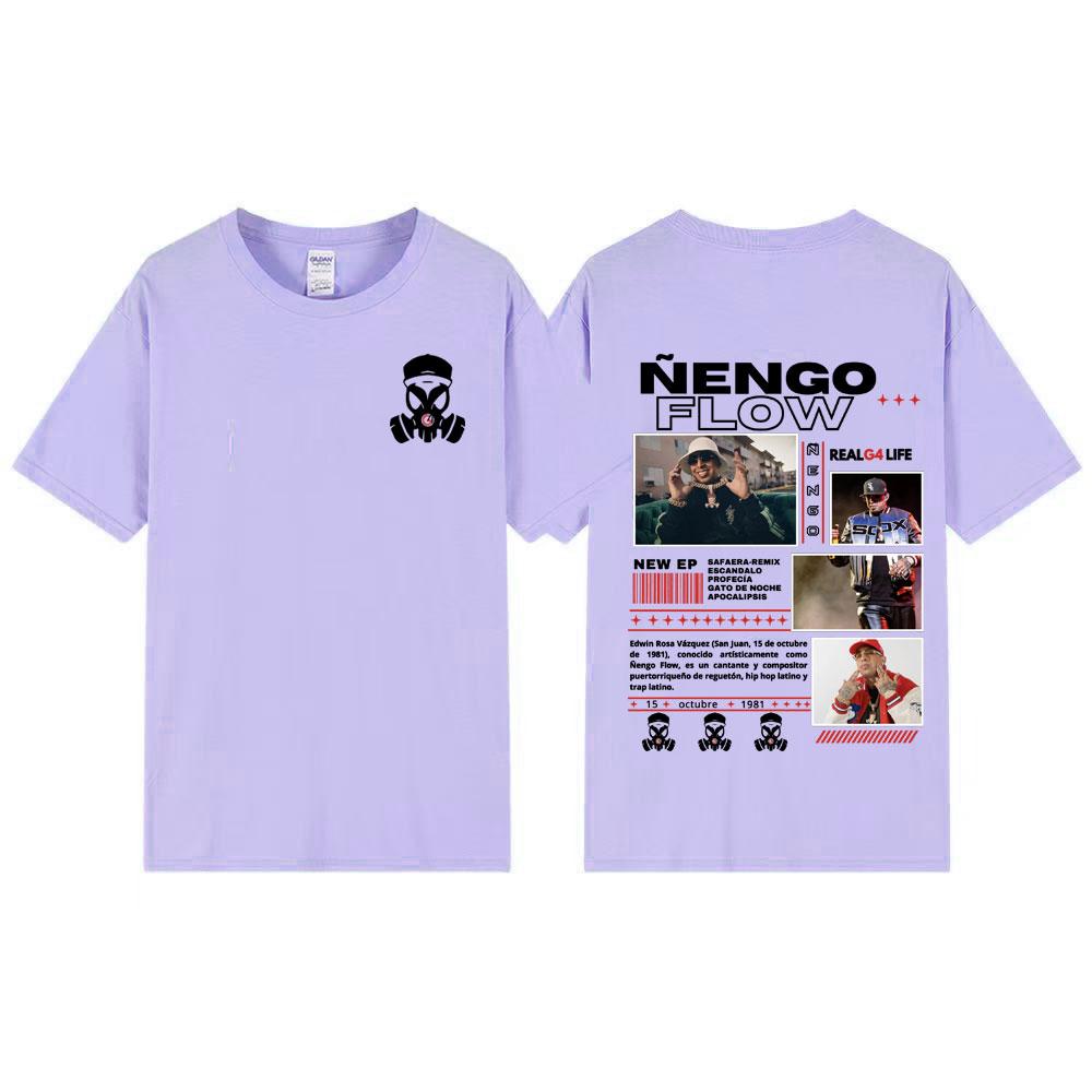 Rapper Nengo Flow Real G4 Life Tour Graphic T Shirt Unisex Vintage HipHop Pop Music T-shirt Fashion Oversized 100% Cotton Tshirt