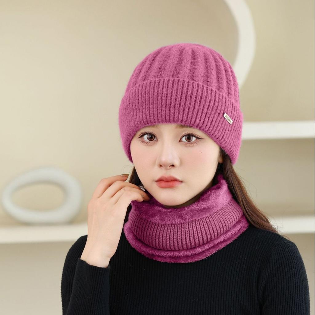 New Winter Old Men's Hat for Women Knitted Versatile Warm Korean Version Rabbit Hair Thickened Fashionable Wool Pot Hat Ear Protection Thickened