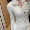 Womens Fleece-Lined Yoga Jacket With Zipper Stretchy Slim Fit Long Sleeve Activewear Top Gym Workout