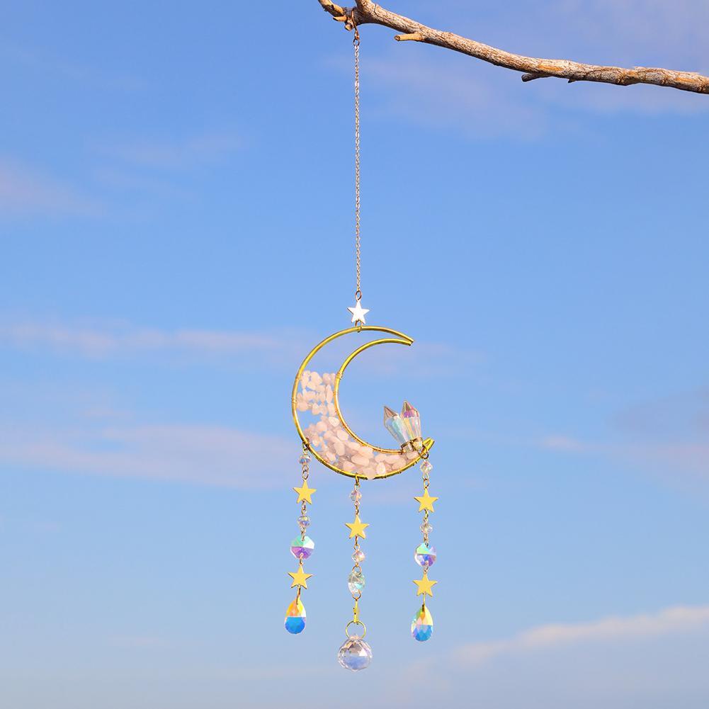 Crystals Suncatcher Moon Sun Catcher Hanging Ornaments Gifts For Christmas Birthday Valentine Mothers Day
