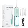 Oral Irrigator Portable Water Flosser, USB Rechargeable Water Jet Tooth Pick + 4 Jet Tip 3 Modes Waterproof Teeth Cleaner
