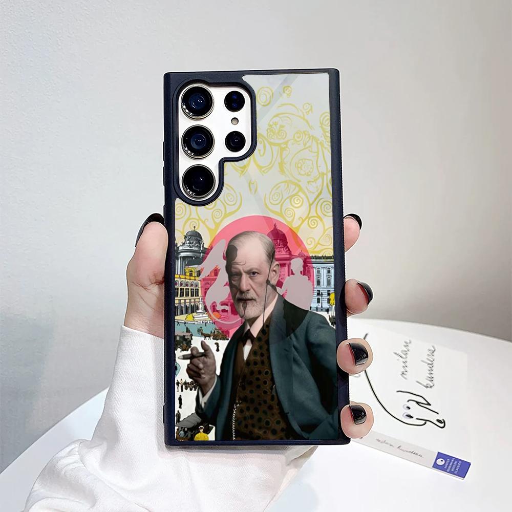Чехол для телефона Зигмунд Фрейд для Samsung Galaxy S26 S25 S24 S23 S22 S21 S20 FE Edge Pro Plus Ultra PC+TPU Чехол Galaxy S23