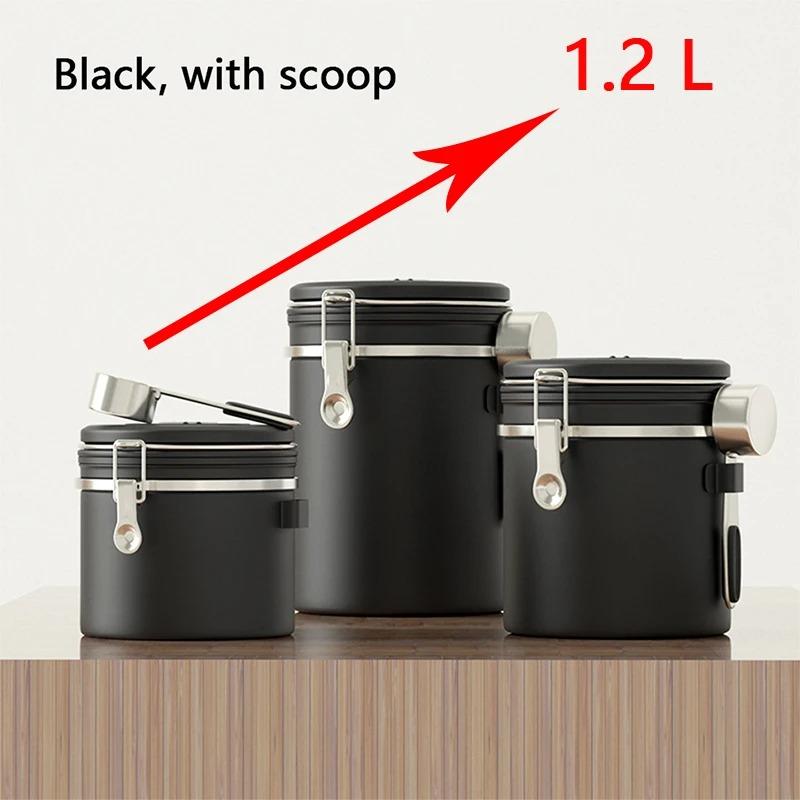 

1.2/1.5/1.8L Кофейная канистра герметичная нержавеющая сталь кухонный контейнер для хранения банка с датой отслеживания для кофейных зерен чая