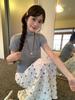 Korean-Style Floral Lace Fishtail Skirt Set for Women