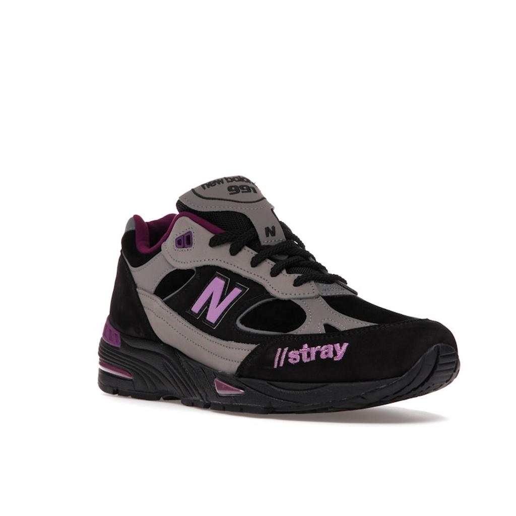 Stray Rats x New Balance 991 Made in England Black Purple Men Sneakers Grey M991SRP