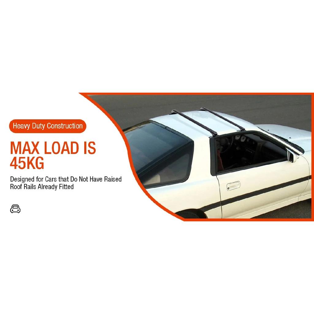 Car Top Roof Rack 2Pcs 100cm Aluminum Luggage Cross Bar Carrier with Lock for 4 or 5 Door Cars Black