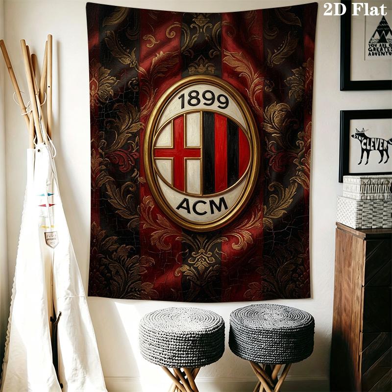 Ac Milan Crest Ornate Background Bedding 1 Duvet Cover 2 Pillowcase Without Core Bedding Set Duvet Cover And Pillowcase