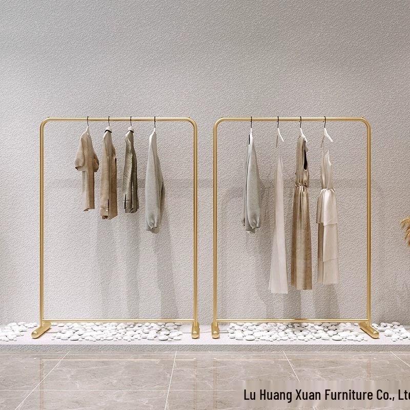 Women's and Children's Floor-Standing Clothing Display Rack with Hanging Rod