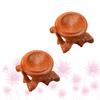2pcs Solid Wood Redwood Vintage Holder For Glass Ball Display Home Hotel Store Mall Decor Santos Rosewood Size 3