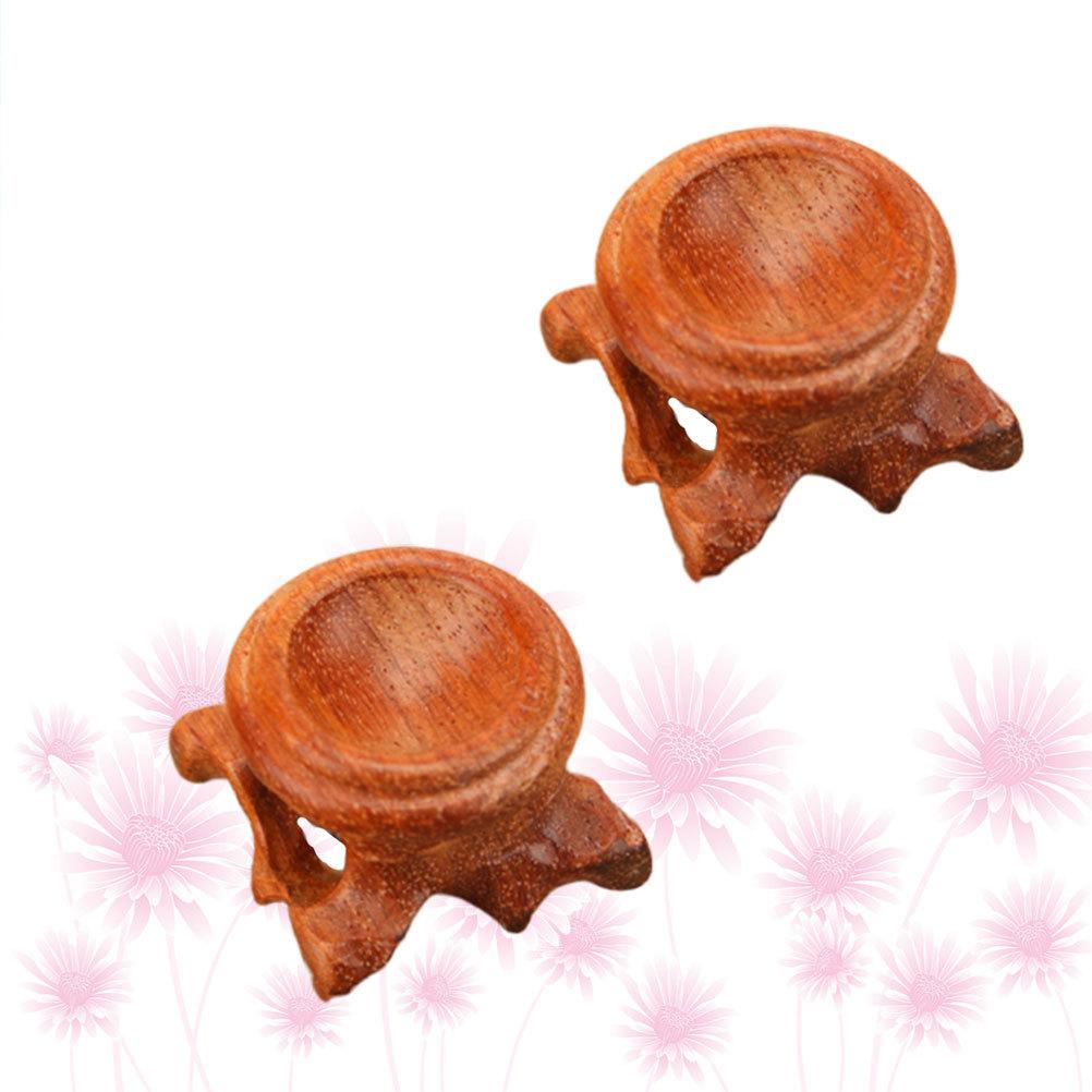 2pcs Solid Wood Redwood Vintage Holder For Glass Ball Display Home Hotel Store Mall Decor Santos Rosewood Size 3
