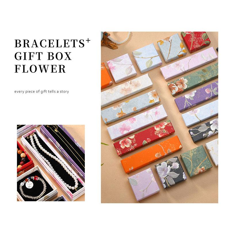 1Pc Rectangle Practical Cardboard Gift Printed Antique Style Packaging Box Hair Accessory Box Jewelry Box