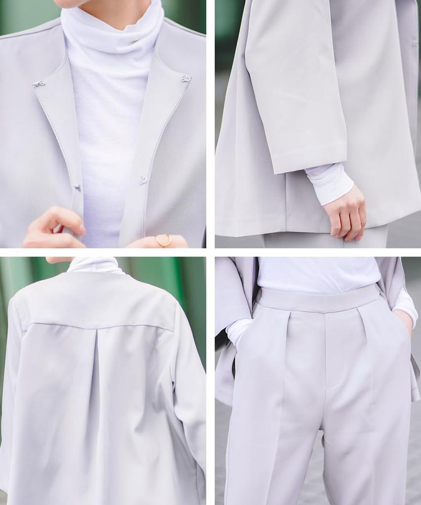 Ceremony Suit Mom Suit Jacket Pants Setup Ceremony Graduation Mother Enrollment Graduation Graduation Ceremony Ensemble Beige [MORE AUNI] Women's