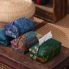 Chinese Style Jacquard Fabric Tissue Box Cover - Elegant Pull-out Design for Desktop and Tea Rooms