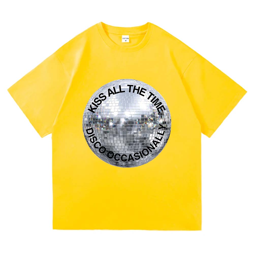 Kus de hele tijd. Disco Occasional Album Grafische T-shirts 2026 Nieuw Zangers Ontwerp Print T-shirt Ronde Hals Korte Mouw Mannen Shirt