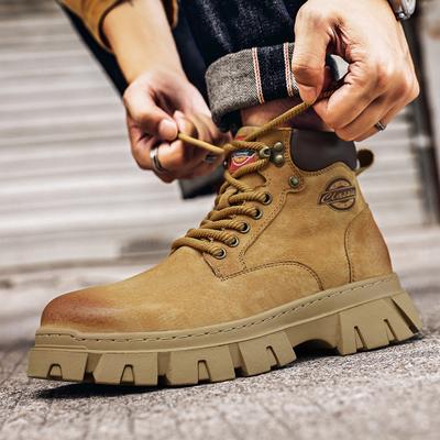 Mode Echtes Leder Herren Hohe Qualität Herren Low Top Stiefel Leder für Herren Motorradstiefel Schnürstiefel Arbeit Outdoor Kurze Stiefeletten