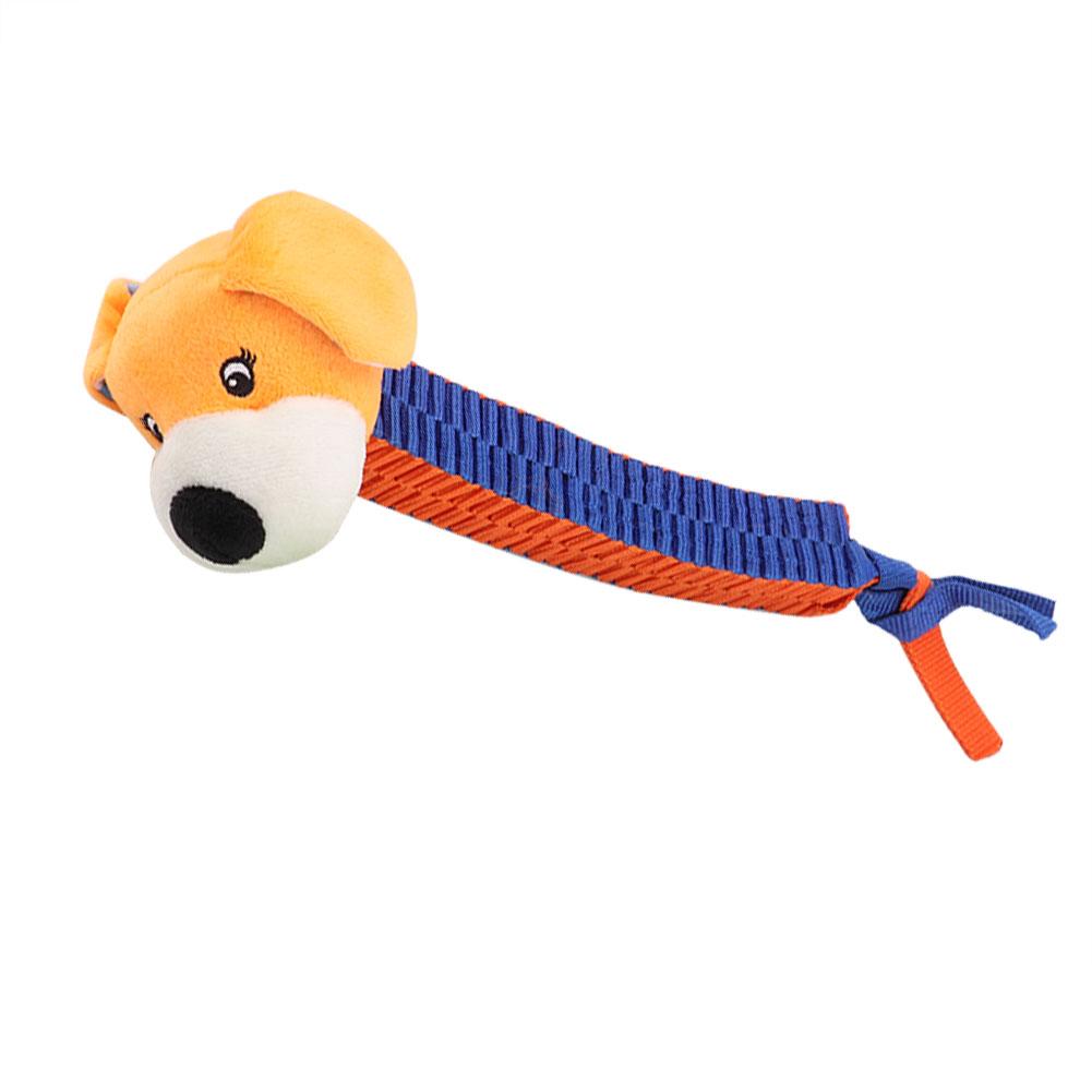 Oxford Cloth Animals Head Model Teeth Cleaning Protection Biting Toy for Pet Dog(Yellow Dog)