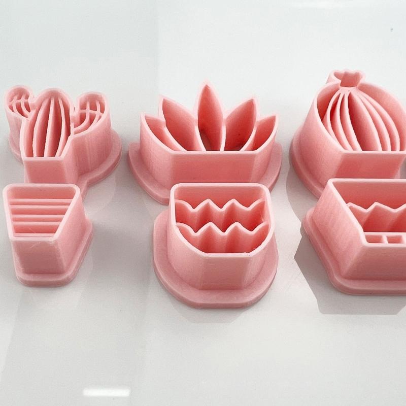 18Pcs Spring Fresh-Cactus Soft Pottery Cutter Earring Jewelry Pendant Maker Green Plant Ornament Pendant Cutting Mold